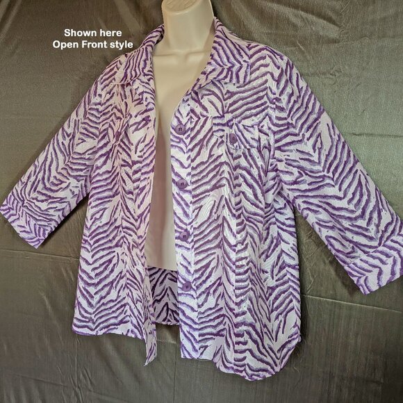 Drapers & Damon's Blouse, Button front, 44 inch bust, Sz L, Poly/Rayon/Linen mix - Picture 4 of 17